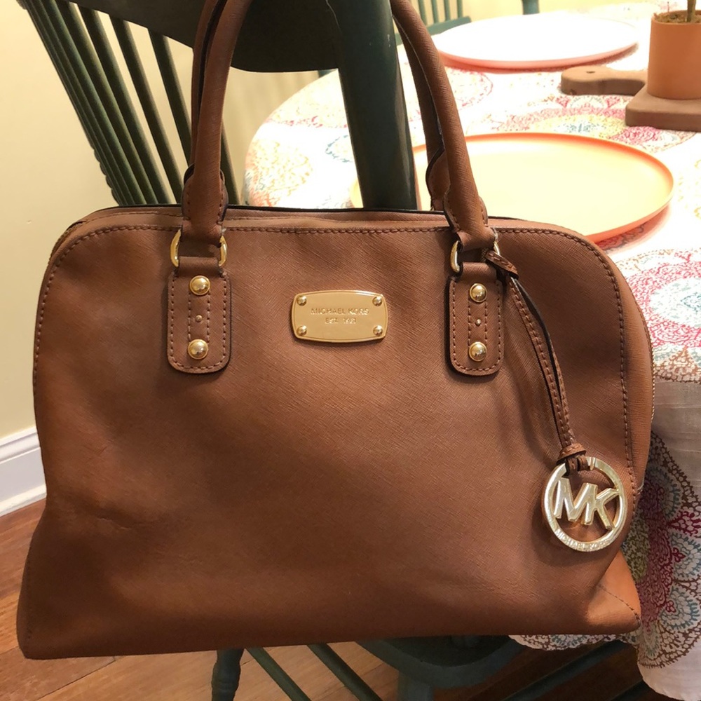 Michael Kors Brown Leather Large Sandrine Satchel/ tote bag 💼